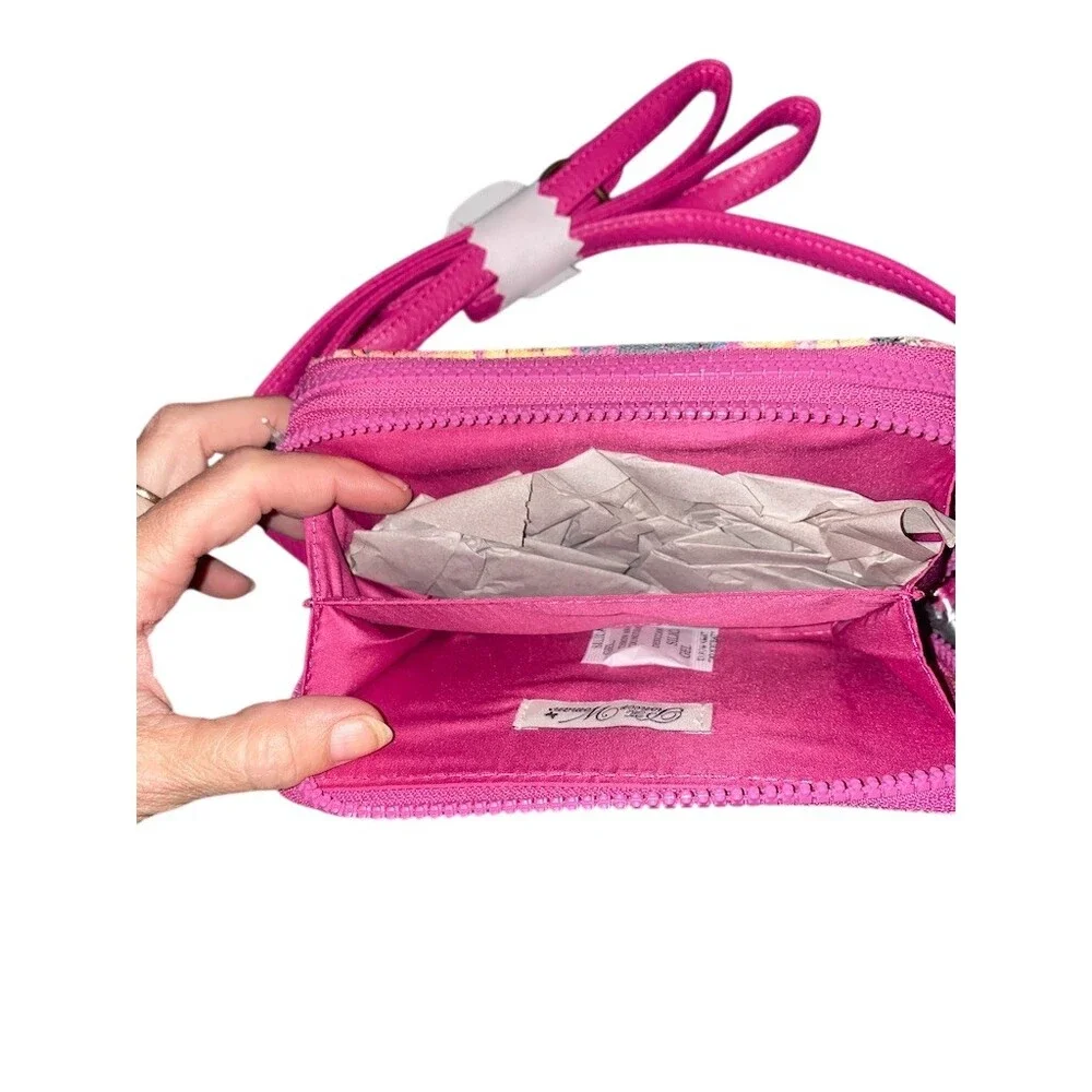 The Pioneer Woman Floral RFID Crossbody Wallet Wristlet Pink Multi Small